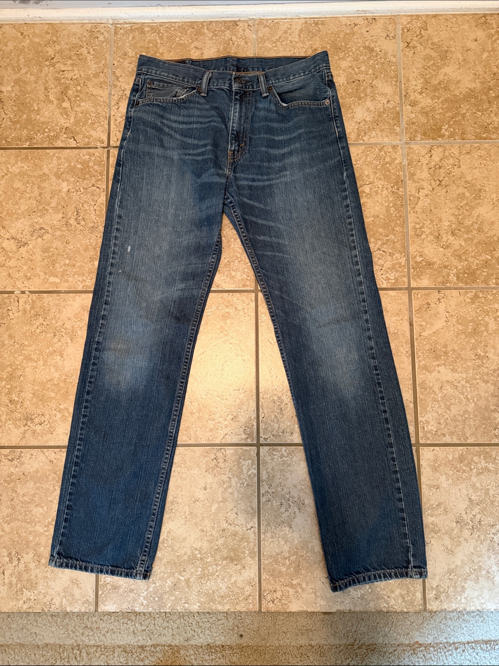 Levi's 505 Men’s Dark Blue Straight Jeans Sz W35 L 34